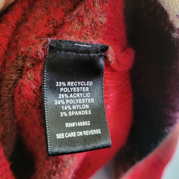 TORRID Womens Red Ombre Stripe Button Front Knit Cardigan - Size 00 - Picture 5 of 9